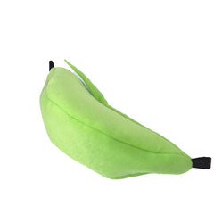 2026 Creative Small Pet Fruit Nest Moon Boat & Banana Hanging Hammock Ultra-Soft Plush Winter Swing Bed for Hamsters, Sugar Gliders & Birds Adorable Green & Yellow Banana Nest