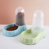 2-in-1 Automatic Pet Feeder and Water Dispenser Station, Gravity Flow Food & Water Refill Double Bowl for Cats and Small Dogs
