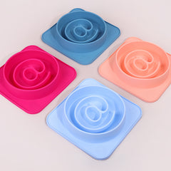 2-in-1 Silicone Dog Licking Mat & Slow Feeder Bowl - Strong Suction Base to Prevent Tipping - Interactive Anxiety Relief Calming Mat for Bathing & Grooming