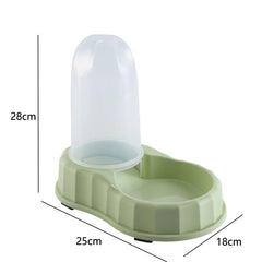 2-in-1 Automatic Pet Feeder and Water Dispenser Station, Gravity Flow Food & Water Refill Double Bowl for Cats and Small Dogs
