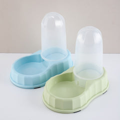 2-in-1 Automatic Pet Feeder and Water Dispenser Station, Gravity Flow Food & Water Refill Double Bowl for Cats and Small Dogs
