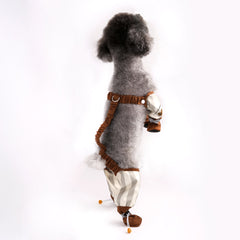 Maillard Bear All-in-One Pet Outdoor Pants - Waterproof & Dust-Proof Walking Suit with Leggings for Small Dogs, Teddy Poodles, and Schnauzers