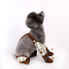 Maillard Bear All-in-One Pet Outdoor Pants - Waterproof & Dust-Proof Walking Suit with Leggings for Small Dogs, Teddy Poodles, and Schnauzers