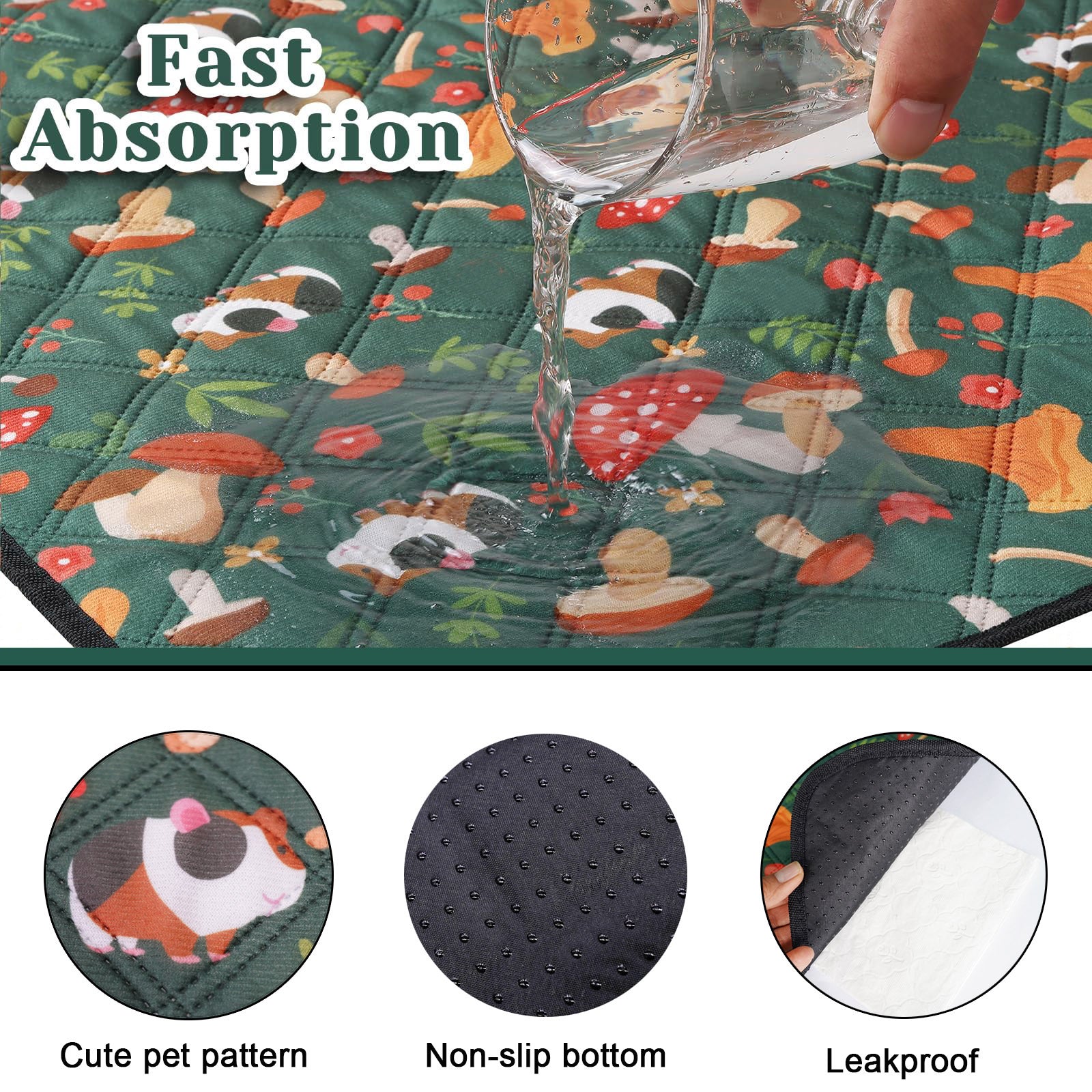 2026 Eco-Friendly Small Pet Cage Liner Ultra-Absorbent Guinea Pig & Hamster Bedding Leak-Proof Reusable & Washable Urine Pad Professional Cross-Border Habitat Solution