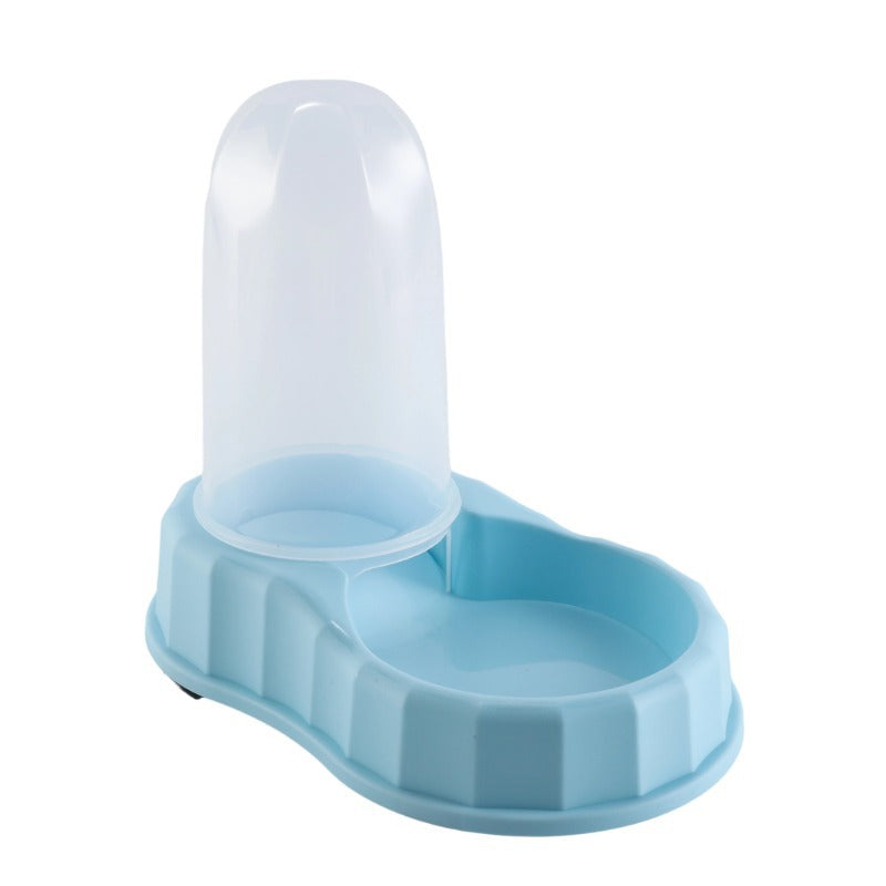 2-in-1 Automatic Pet Feeder and Water Dispenser Station, Gravity Flow Food & Water Refill Double Bowl for Cats and Small Dogs