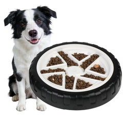 2-in-1 Elevated Slow Feeder & No-Spill Water Bowl, Anti-Choking Pet Diner with Non-Slip Base for Dogs and Cats