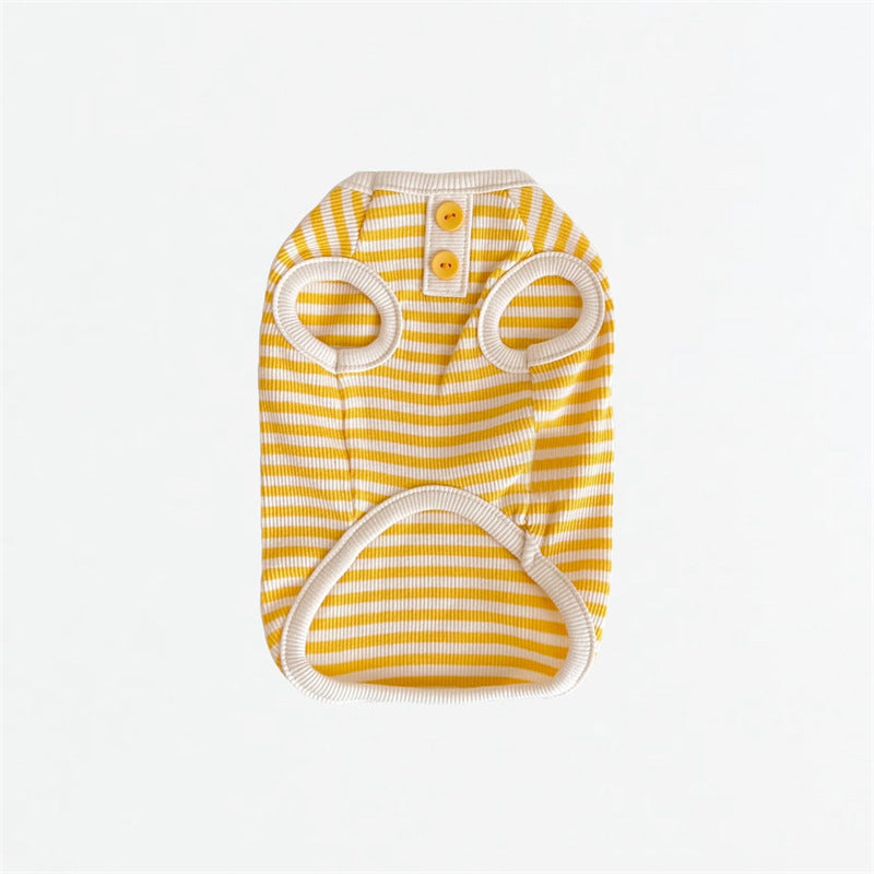 Breathable Striped Pet Knit Vest - Thin & Lightweight Summer Dog Clothes for Cats, Teddy Poodles, and Small Breeds, Korean Style