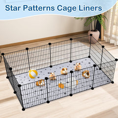 2026 Eco-Friendly Guinea Pig Cage Liner Cross-Border Star Print Absorbent Bedding Leak-Proof Reusable & Washable Diaper Pad for Small Pets