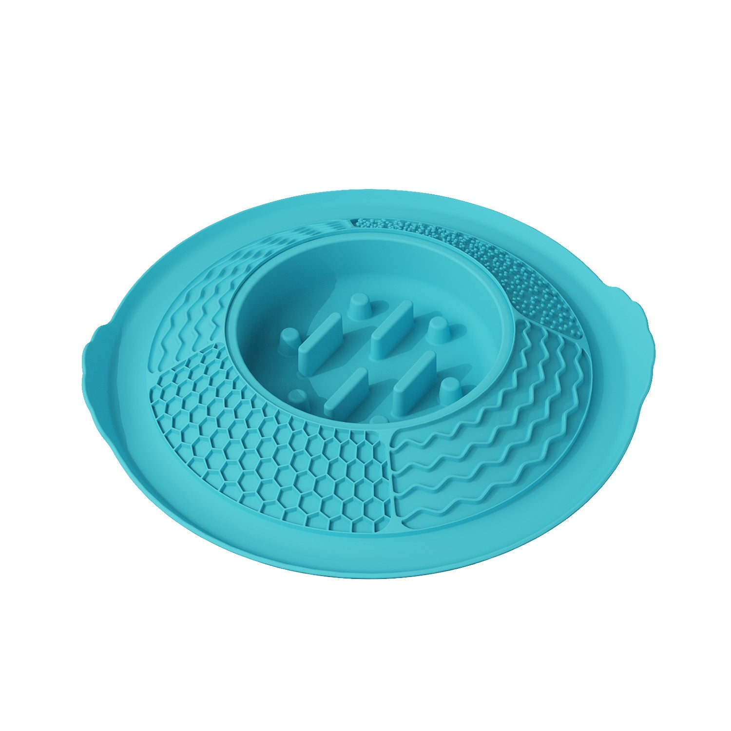 2-in-1 Silicone Slow Feeder & Lick Mat Dog Bowl, Heavy-Duty Anti-Tip Pet Food Dish with Suction Base for Anxiety Relief