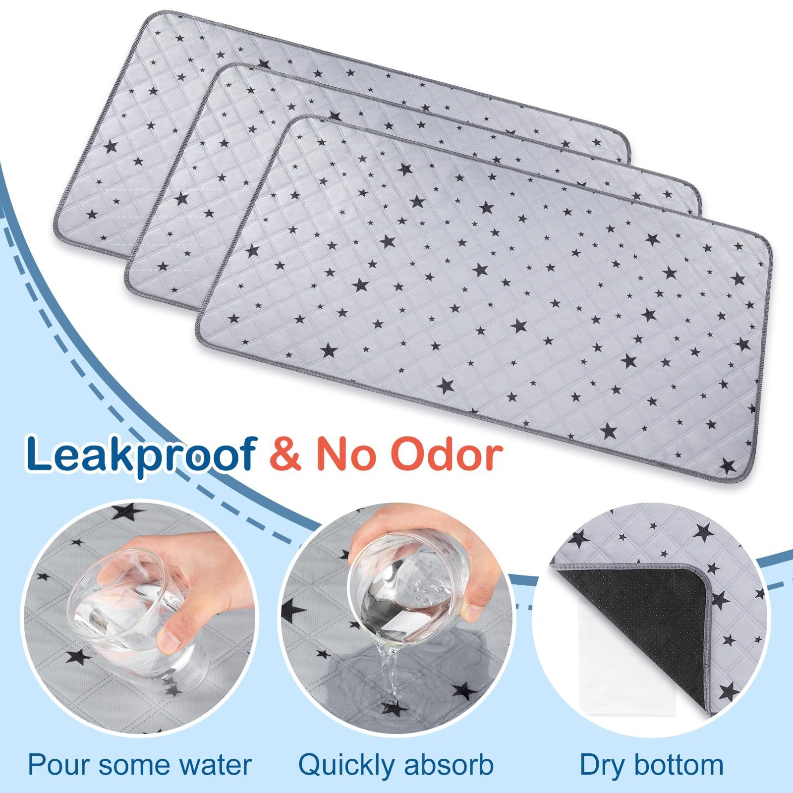 2026 Eco-Friendly Guinea Pig Cage Liner Cross-Border Star Print Absorbent Bedding Leak-Proof Reusable & Washable Diaper Pad for Small Pets