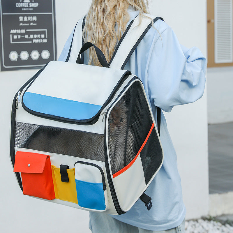 2026 Factory Direct Pet Adventure Backpack, Breathable Side-Opening Large-Capacity Cat Carrier, New Style Ergonomic Dog Travel Backpack for Hiking and Travel