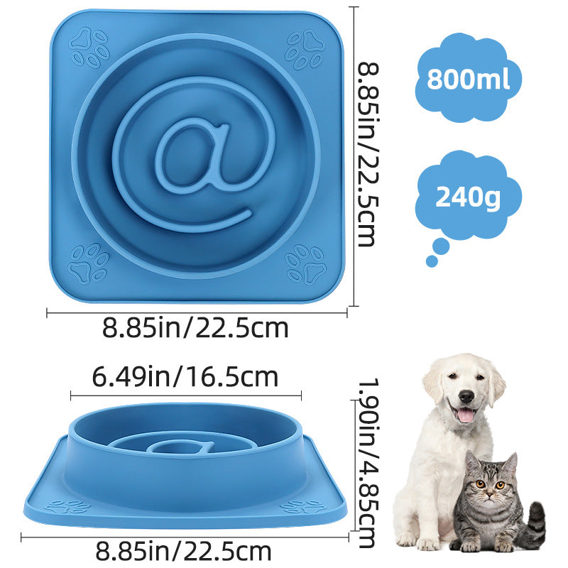 2-in-1 Silicone Dog Licking Mat & Slow Feeder Bowl - Strong Suction Base to Prevent Tipping - Interactive Anxiety Relief Calming Mat for Bathing & Grooming