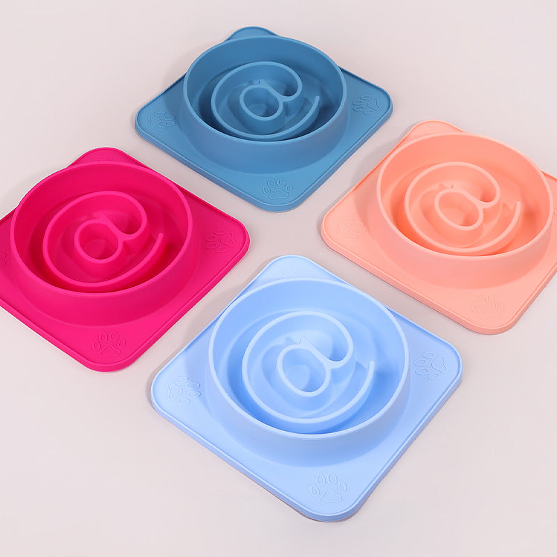 2-in-1 Silicone Dog Licking Mat & Slow Feeder Bowl - Strong Suction Base to Prevent Tipping - Interactive Anxiety Relief Calming Mat for Bathing & Grooming
