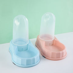 2-in-1 Automatic Pet Feeder and Water Dispenser Station, Gravity Flow Food & Water Refill Double Bowl for Cats and Small Dogs