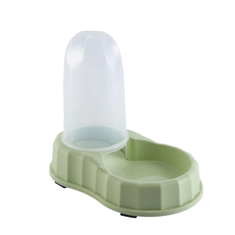 2-in-1 Automatic Pet Feeder and Water Dispenser Station, Gravity Flow Food & Water Refill Double Bowl for Cats and Small Dogs