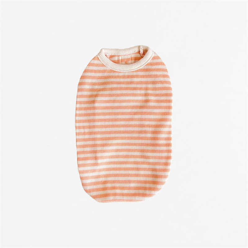 Breathable Striped Pet Knit Vest - Thin & Lightweight Summer Dog Clothes for Cats, Teddy Poodles, and Small Breeds, Korean Style
