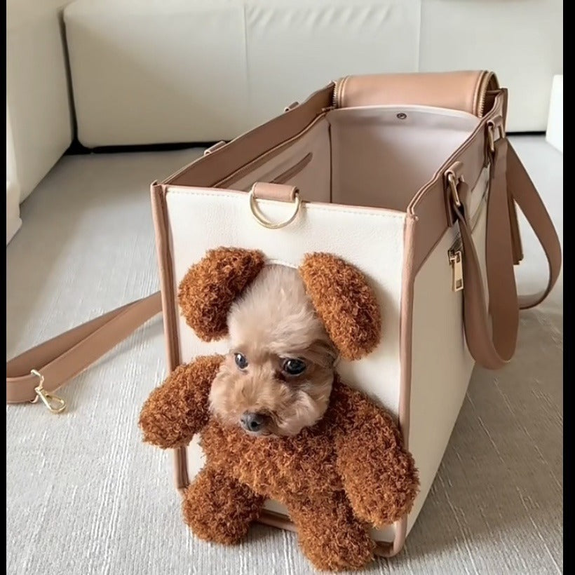 2026 "Cloud-Plush" Luxury Pet Tote Ultra-Lightweight Head-Out Doll Bag for Cats & Small Dogs High-Aesthetic Large Capacity Breathable Travel Carrier