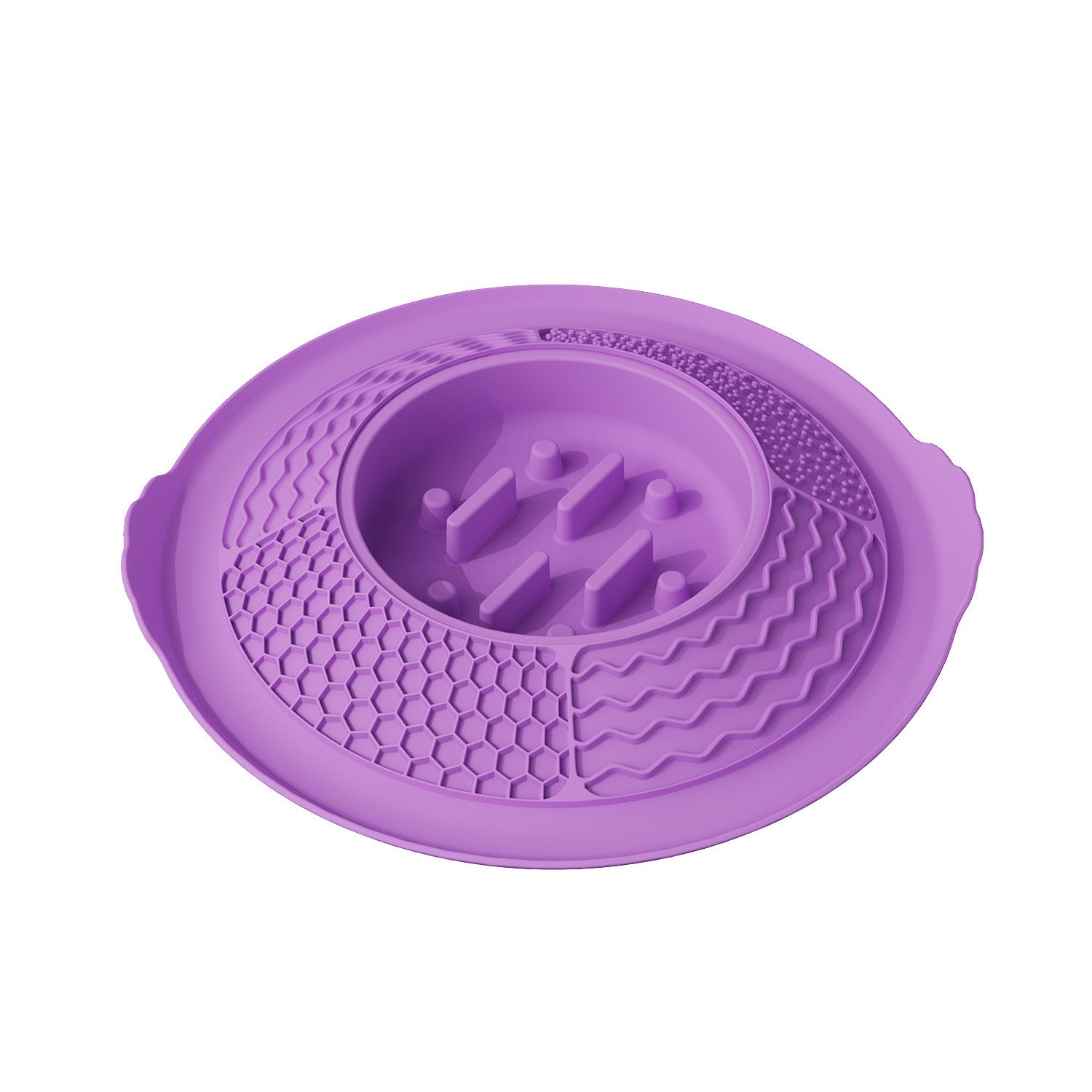 2-in-1 Silicone Slow Feeder & Lick Mat Dog Bowl, Heavy-Duty Anti-Tip Pet Food Dish with Suction Base for Anxiety Relief