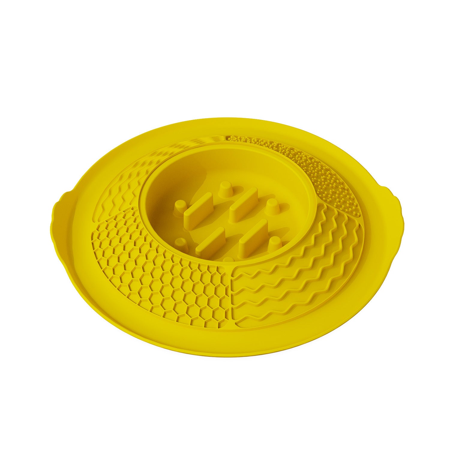 2-in-1 Silicone Slow Feeder & Lick Mat Dog Bowl, Heavy-Duty Anti-Tip Pet Food Dish with Suction Base for Anxiety Relief