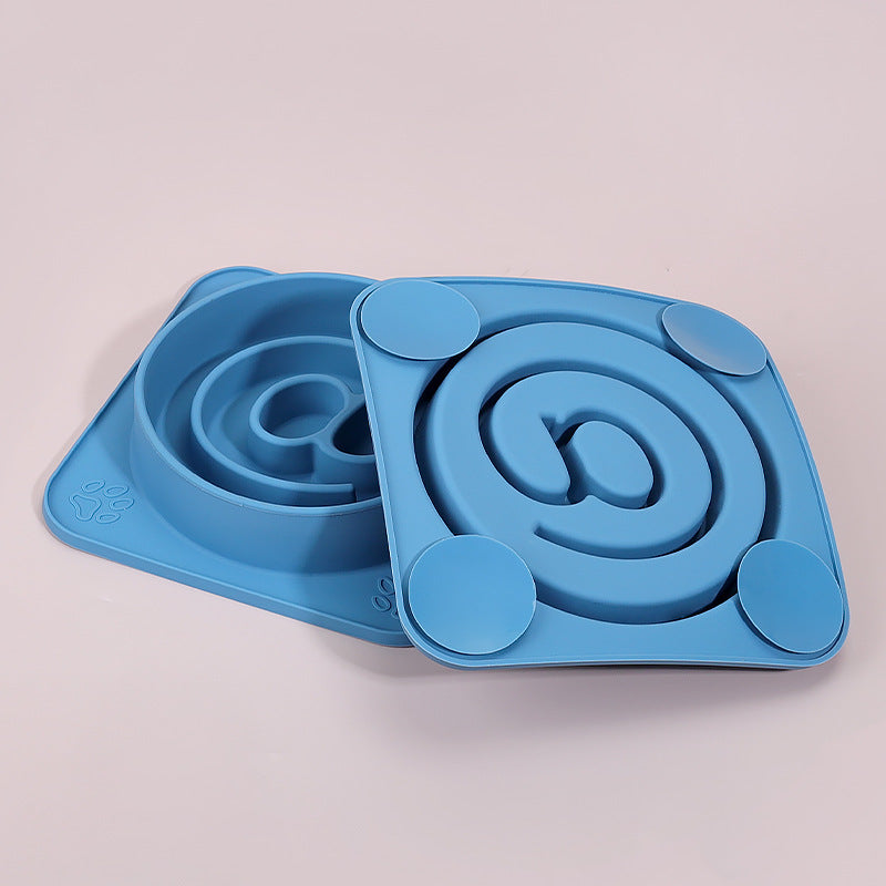 2-in-1 Silicone Dog Licking Mat & Slow Feeder Bowl - Strong Suction Base to Prevent Tipping - Interactive Anxiety Relief Calming Mat for Bathing & Grooming